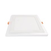 Ecola LED downlight встраив.2041 Квадратный даунлайт с драйвером с подсветкой 16(12+4)W 220V 4200K / Blue Синяя 195x195x20 DERV16ELC