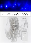 Ecola LED гирлянда 220V IP20 Нить  6м 100Led Синяя Blue, 8 режимов, прозр.провод с вилкой N2YB06ELC