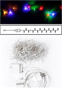 Ecola LED гирлянда 220V IP44 Нить  8м 120Led RGBW, 8 режимов, прозр.провод с вилкой N4YM08ELC