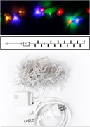 Ecola LED гирлянда 220V IP44 Нить 10м 160Led RGBW, 8 режимов, прозр.провод с вилкой N4YM10ELC