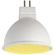 Ecola MR16   LED color  7,0W  220V GU5.3 Yellow Желтый матовая 47х50 M2TY70ELC