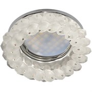 Ecola MR16 CD4141 GU5.3 Светильник встр. круглый с хрусталиками Матовый/Хром 50x90 (кd74) FN1618EFY