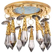 Ecola MR16 CR1004 GU5.3 Glass Стекло Круг "Восточный стиль" на коротком подвесе Тонированный / Золото 84x100 FQ16RVECB