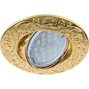 Ecola MR16 DL114 GU5.3 Светильник встр. литой поворотный Лианы  Золото 25x90 FG1604EFF
