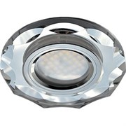 Ecola MR16 DL1653 GU5.3 Glass Стекло Круг с вогнутыми гранями Хром / Хром 25x90 (кd74) FC1653EFF
