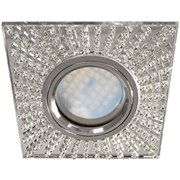Ecola MR16 DL1659 GU5.3 Glass Стекло Квадрат с прозр.стразами (оправа хром)/фон зерк./центр.часть хром 30x95x95 FW16SGECB