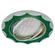 Ecola MR16 DL36S GU5.3 Светильник встр. поворотный Звезда под стеклом Изумрудный блеск/Хром 26x84 FG1623EFY