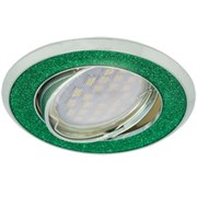 Ecola MR16 DL39S GU5.3 Светильник встр. поворотный Круг под стеклом Изумрудный блеск/Хром 26x94 FG1624EFY