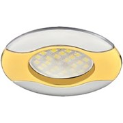 Ecola MR16 HL029 GU5.3 Светильник встр. литой Волна (скрытый крепеж лампы) Золото/Хром 22x82 (кd74) FC1604EFS