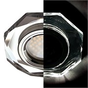 Ecola MR16 LD1652 GU5.3 Glass Стекло с подсветкой 8-угольник с прямыми гранями Хром / Хром 25x90 (кd74) SC1652EFF