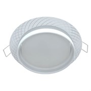 Ecola GX53 H4 SP5331 светильник встраив. Спот Сетка матовый Белый/Алюм 110х52 (к+) SP531WECB