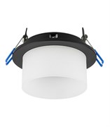 Ecola GX53 H4 SP5371 светильник встраив. Спот Черный матовый с матовым рассеивателем 110х79 (к+) SR531BECB