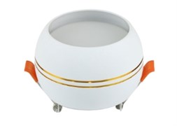 Ecola GX53 SP5376 светильник встраив. Спот Сфера углубленный Белый матовый с золотыми полосками 90х73 (к+) SR536WECB