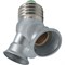 Ecola base Переходник с цоколя E27 на 2хE14 Серебряный A7T24SEAY - фото 2585