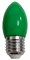 Ecola candle   LED color  2,0W 220V E27 Green свеча Зеленая матовая колба 82x37 C7TG20ELY - фото 2674