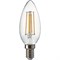 Ecola candle   LED Premium  6,0W  220V E14 4000K 360° filament прозр. нитевидная свеча (Ra 80, 100 Lm/W, КП=0) 96х37 N4QV60ELC - фото 2683