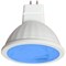 Ecola MR16   LED color  9,0W  220V GU5.3 Blue Синий (насыщенный цвет) прозрачная 47х50 M2CB90ELY - фото 4372