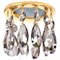 Ecola MR16 CR1006 GU5.3 Glass Стекло Круг с каплевидными хруст. на прямом подвесе Тонированный / Золото 84x100 FF16RVECB - фото 4427
