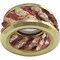 Ecola MR16 DL1655 GU5.3 встр. круглый с хруст.(3 ряда) и ободком - Прозрачный и Янтарь/ Золото 63x85 (кd74) FA1655EFF - фото 4553
